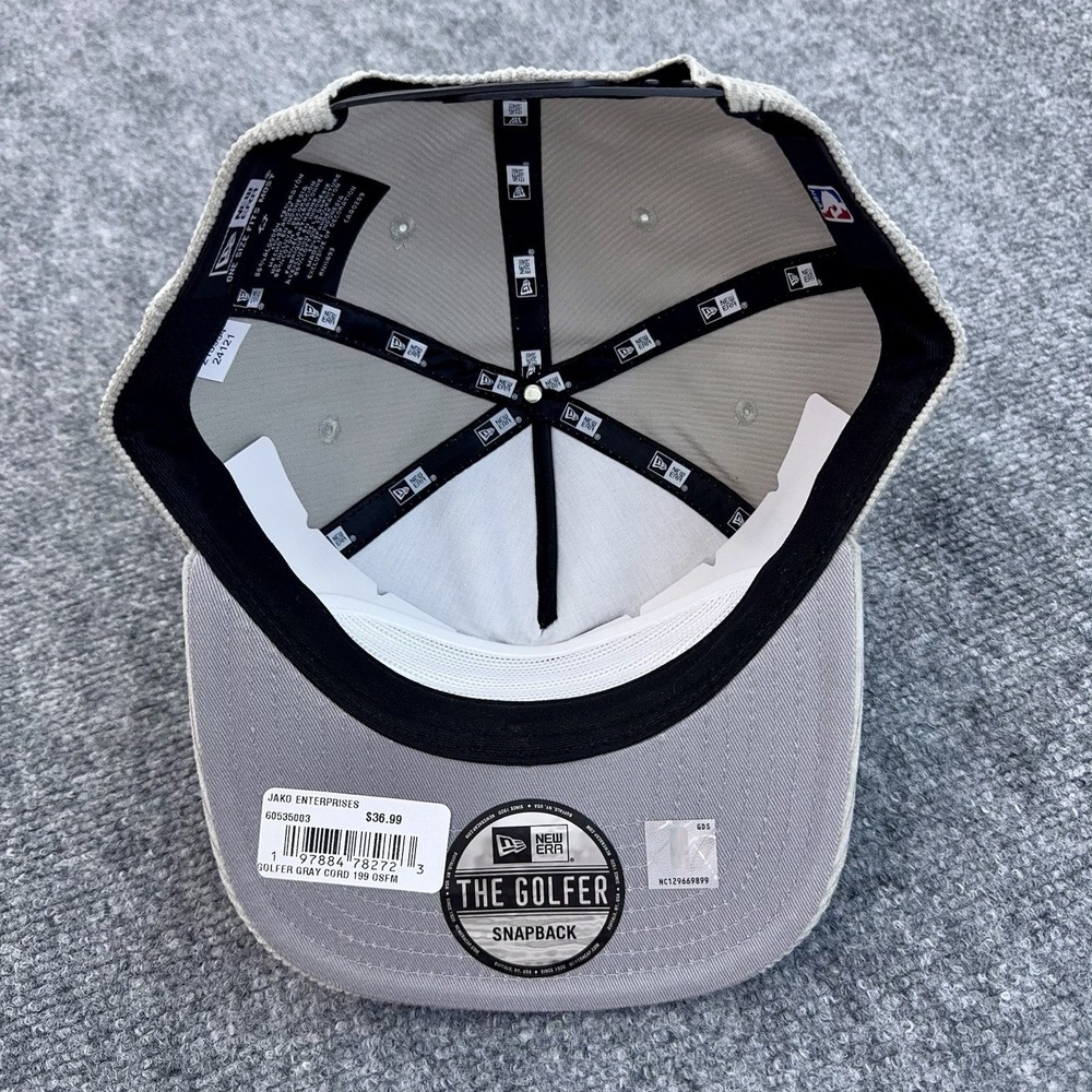 Brooklyn Nets Hat New Era The Golfer Corduroy Gray Snapback Reverse Arch NBA Cap - Picture 4 of 8